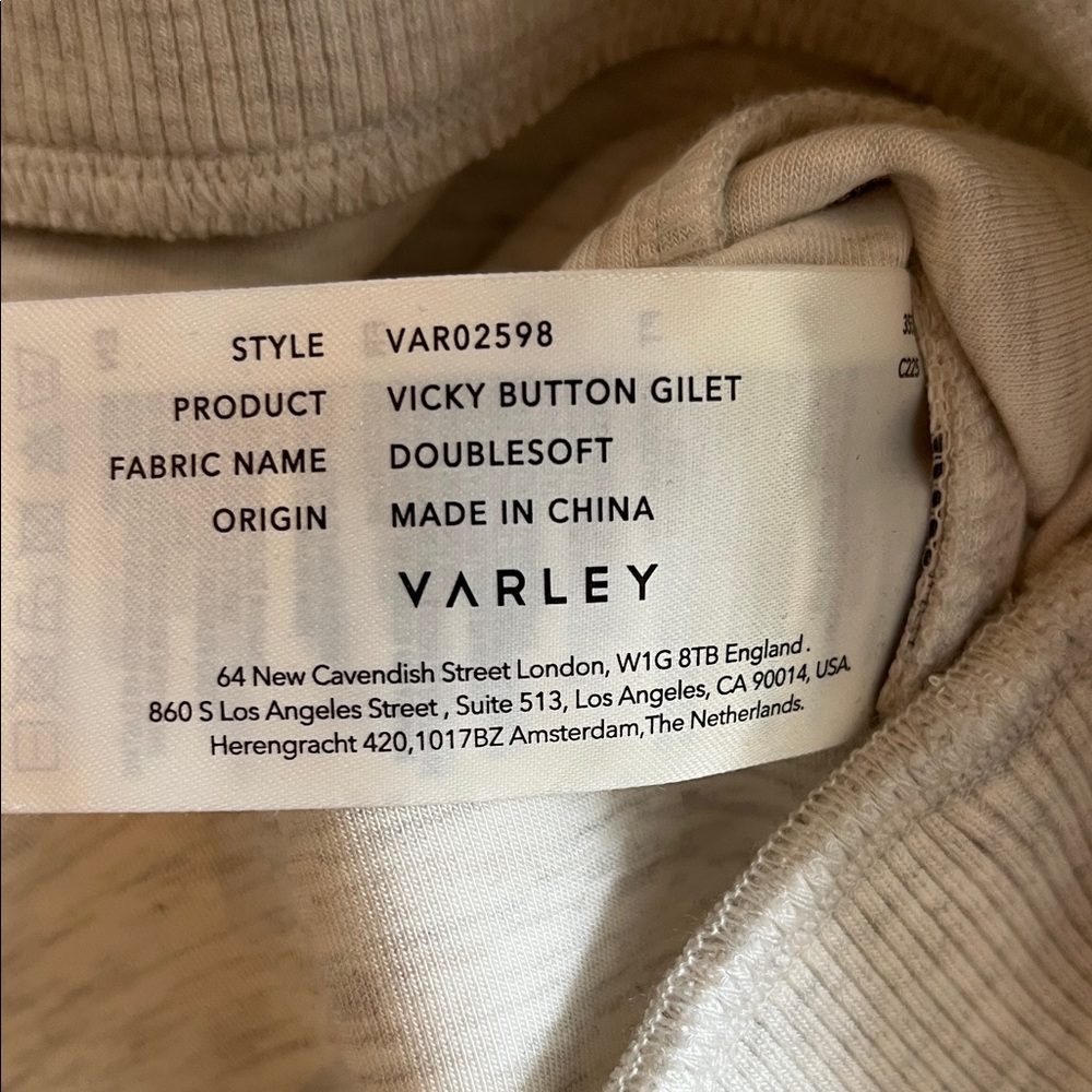 Varley Vicky Button Gilet Cream Sleeveless Vest - Picture 8 of 10